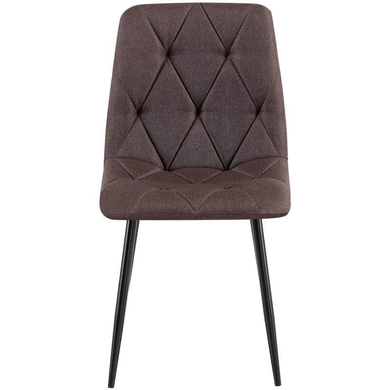 Ensemble de 2 chaises de salle à manger en tissu Clairton marron