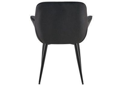 Chaise de salle à manger Roseville, velours, noire