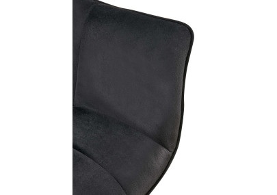 Chaise de salle à manger Roseville, velours, noire