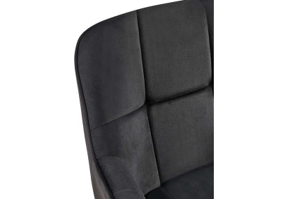 Chaise de salle à manger Roseville, velours, noire