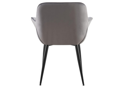 Chaise de salle à manger Roseville, velours gris foncé