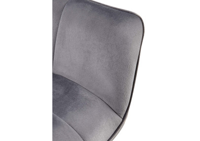 Chaise de salle à manger Roseville, velours gris foncé