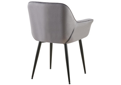 Chaise de salle à manger Roseville, velours gris foncé