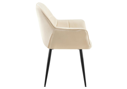 Chaise de salle à manger Roseville, velours, crème