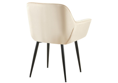 Chaise de salle à manger Roseville, velours, crème