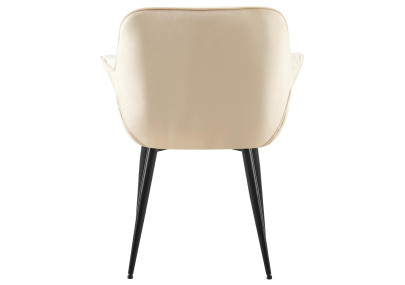 Chaise de salle à manger Roseville, velours, crème