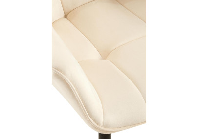 Chaise de salle à manger Roseville, velours, crème