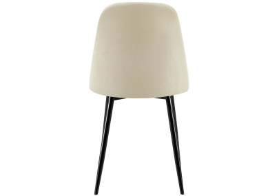 Ensemble de 4 chaises Giverny en tissu crème