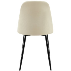 Ensemble de 4 chaises Giverny en tissu crème