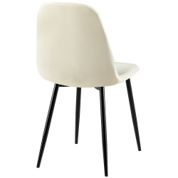 Ensemble de 4 chaises Giverny en tissu crème