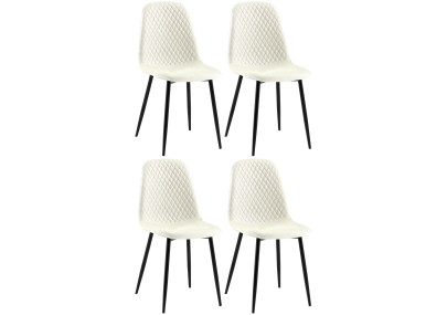 Ensemble de 4 chaises Giverny en tissu crème