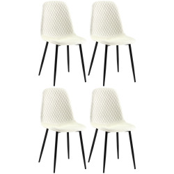 Ensemble de 4 chaises Giverny en tissu crème