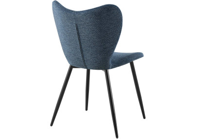 Chaise de salle à manger Maika en tissu bleu