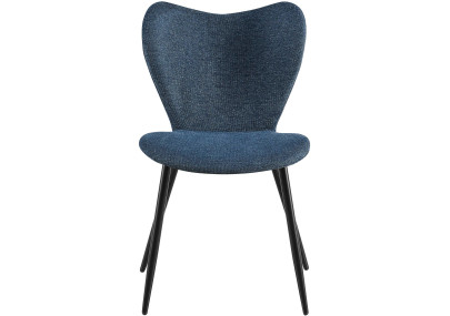 Chaise de salle à manger Maika en tissu bleu