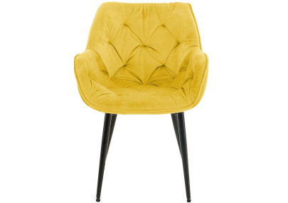 Ensemble de 2 chaises Tanna en velours jaune
