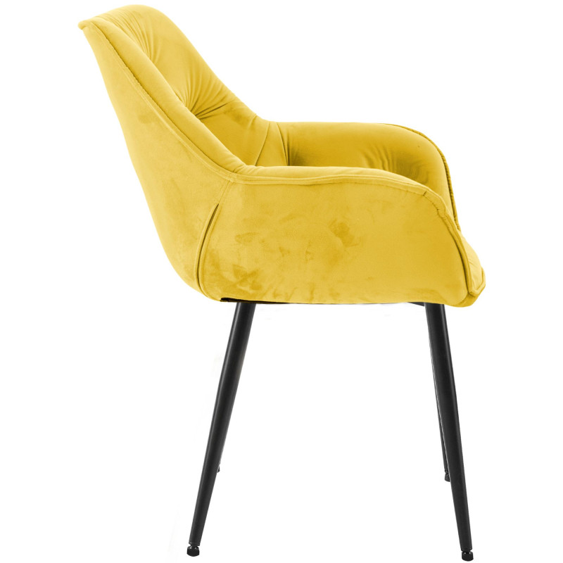 Ensemble de 2 chaises Tanna en velours jaune