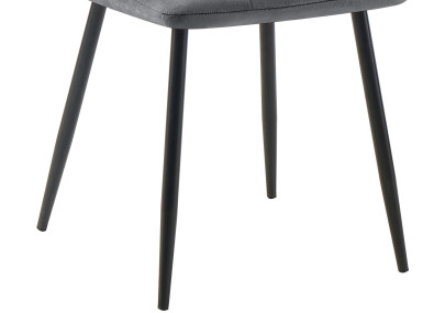 Ensemble de 4 chaises de salle à manger Tilde en velours gris foncé