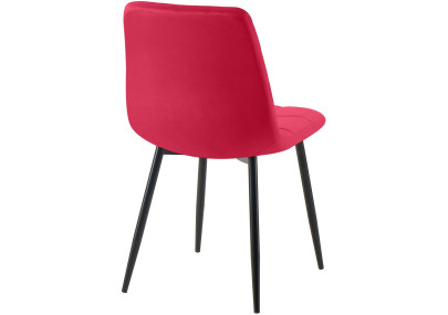 Ensemble de 4 chaises de salle à manger Tilde en velours rouge
