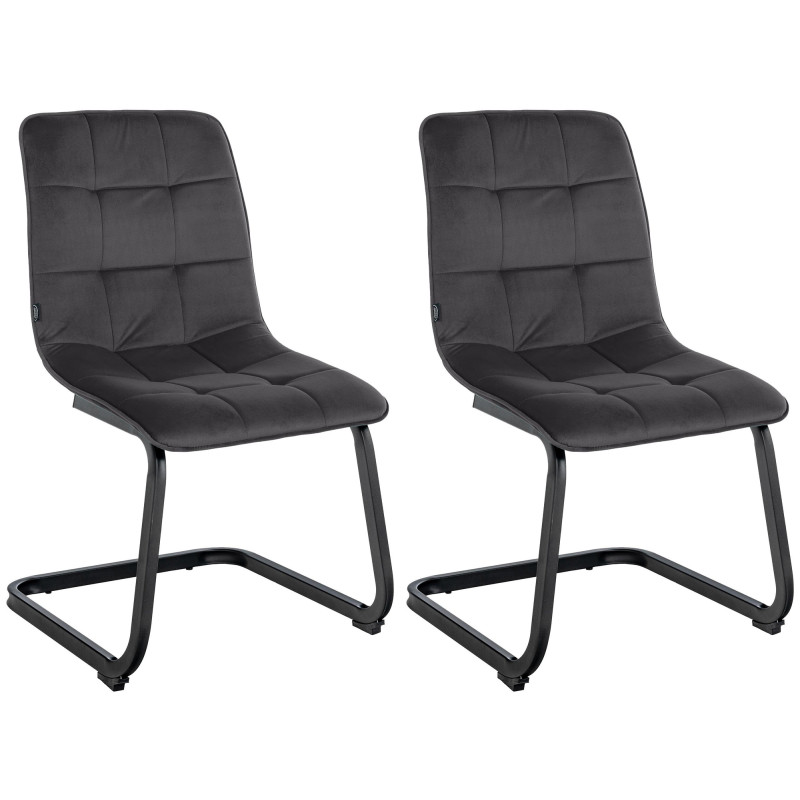 Ensemble de 2 chaises de salle à manger Vermont en velours noir