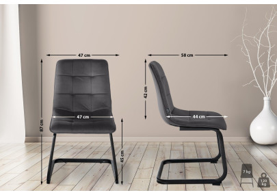 Ensemble de 2 chaises de salle à manger Vermont en velours noir