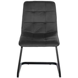 Ensemble de 2 chaises de salle à manger Vermont en velours noir