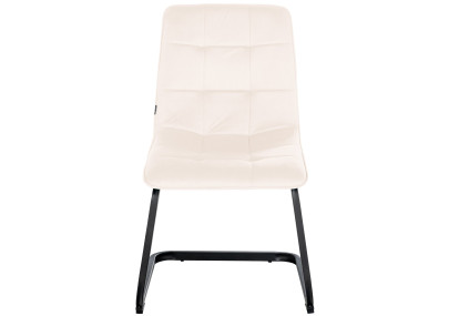 Ensemble de 2 chaises de salle à manger Vermont en velours crème