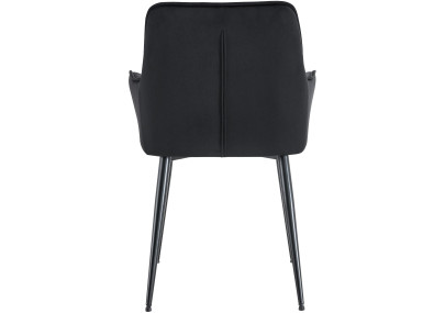 Chaise de salle à manger Ferndale, velours, noire