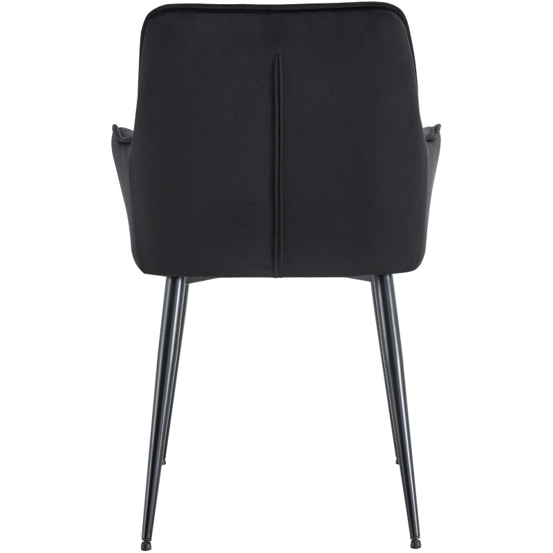 Chaise de salle à manger Ferndale, velours, noire