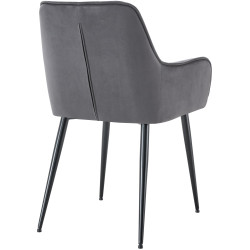 Chaise de salle à manger Ferndale, velours gris foncé