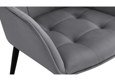Chaise de salle à manger Ferndale, velours gris foncé