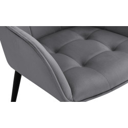 Chaise de salle à manger Ferndale, velours gris foncé