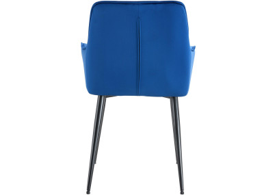 Chaise de salle à manger Ferndale, velours, bleu foncé