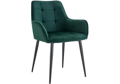 Chaise de salle à manger Ferndale, velours vert foncé