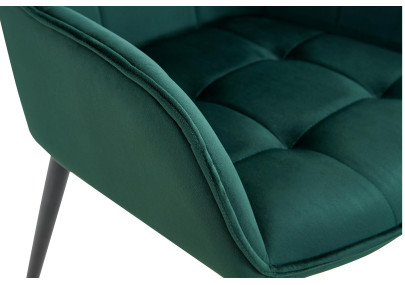 Chaise de salle à manger Ferndale, velours vert foncé