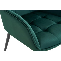 Chaise de salle à manger Ferndale, velours vert foncé