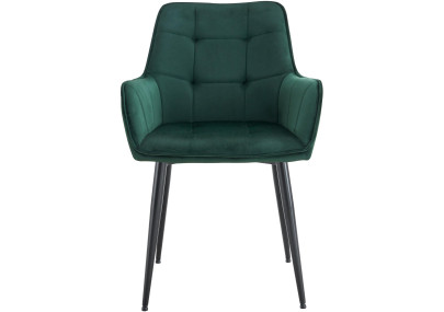 Chaise de salle à manger Ferndale, velours vert foncé