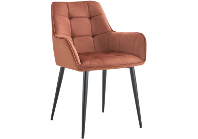 Chaise de salle à manger Ferndale, velours marron