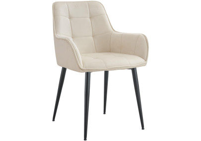Chaise de salle à manger Ferndale, velours, crème