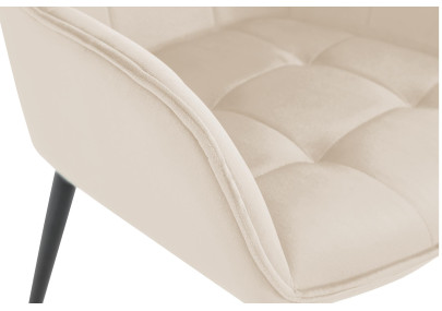 Chaise de salle à manger Ferndale, velours, crème