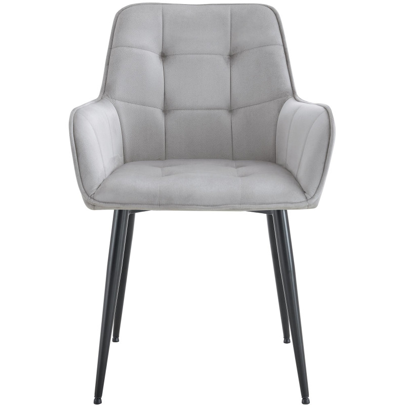 Chaise de salle à manger Ferndale, velours gris clair