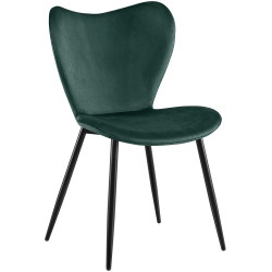 Chaise de salle à manger Maika, velours, verte