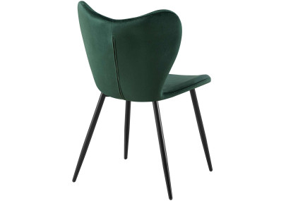 Chaise de salle à manger Maika, velours, verte