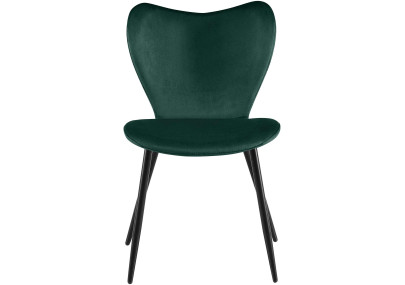 Chaise de salle à manger Maika, velours, verte