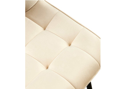 Chaise de salle à manger Gifford en velours crème