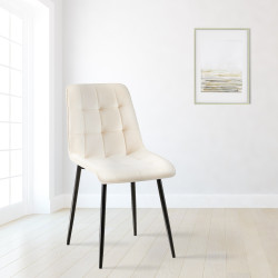 Chaise de salle à manger Gifford en velours crème