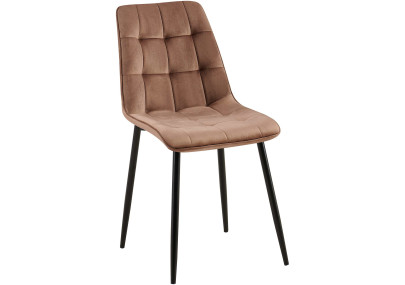 Chaise de salle à manger Gifford, velours, marron