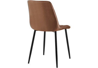 Chaise de salle à manger Gifford, velours, marron