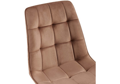 Chaise de salle à manger Gifford, velours, marron