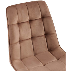 Chaise de salle à manger Gifford, velours, marron