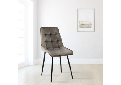 Chaise de salle à manger Gifford en velours anthracite